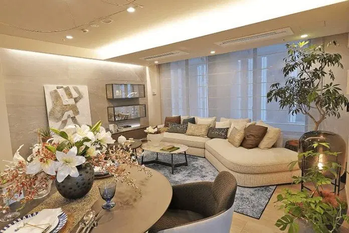 Modern Japanese interior design featuring minimalist aesthetics and natural materials.